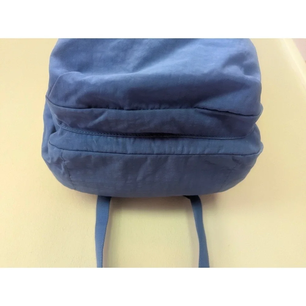 Kipling Laptop Backpack Unisex Large Blue Good Crinkled Nylon Tech Bag
